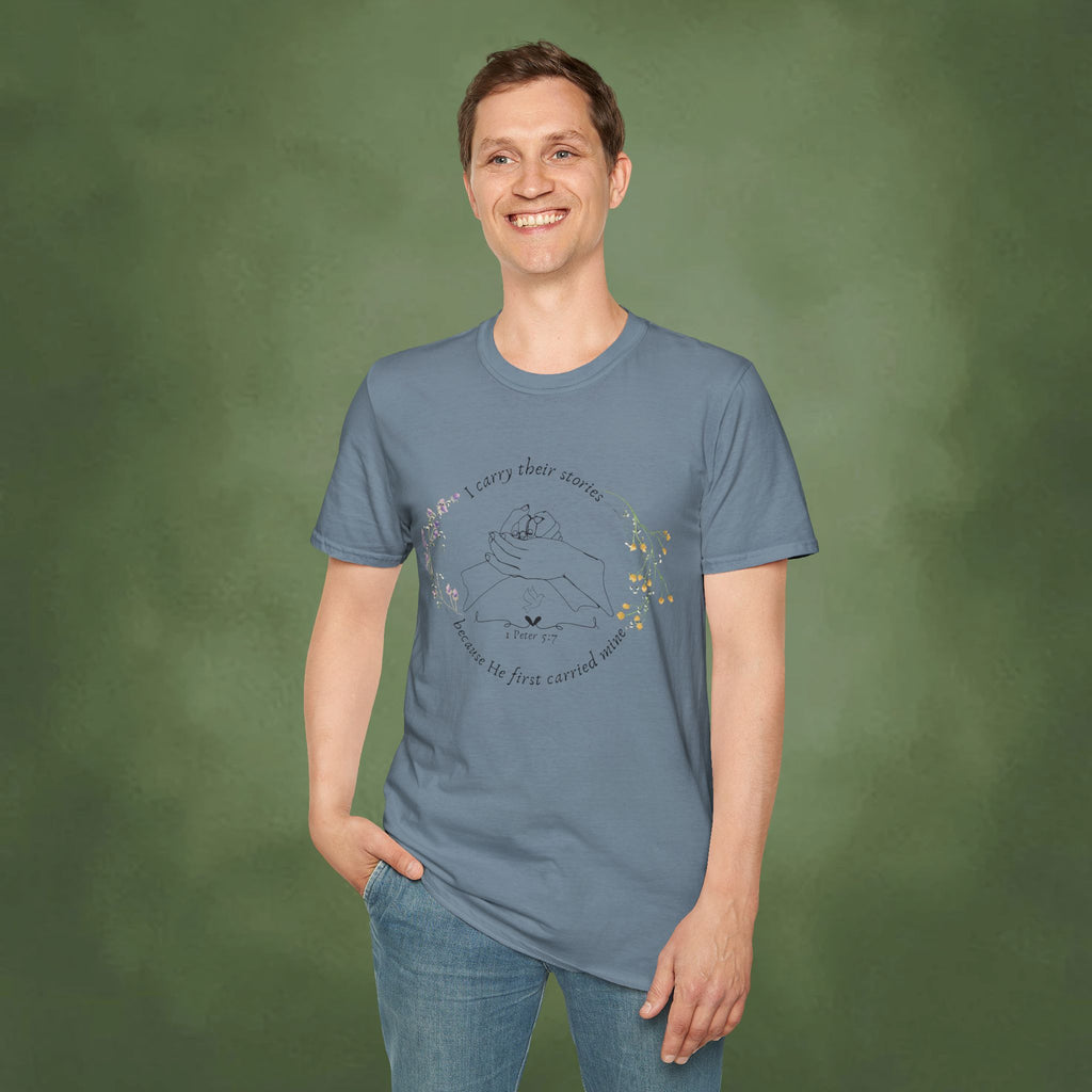 I Carry Their Stories Because He First Carried Mine T-shirt