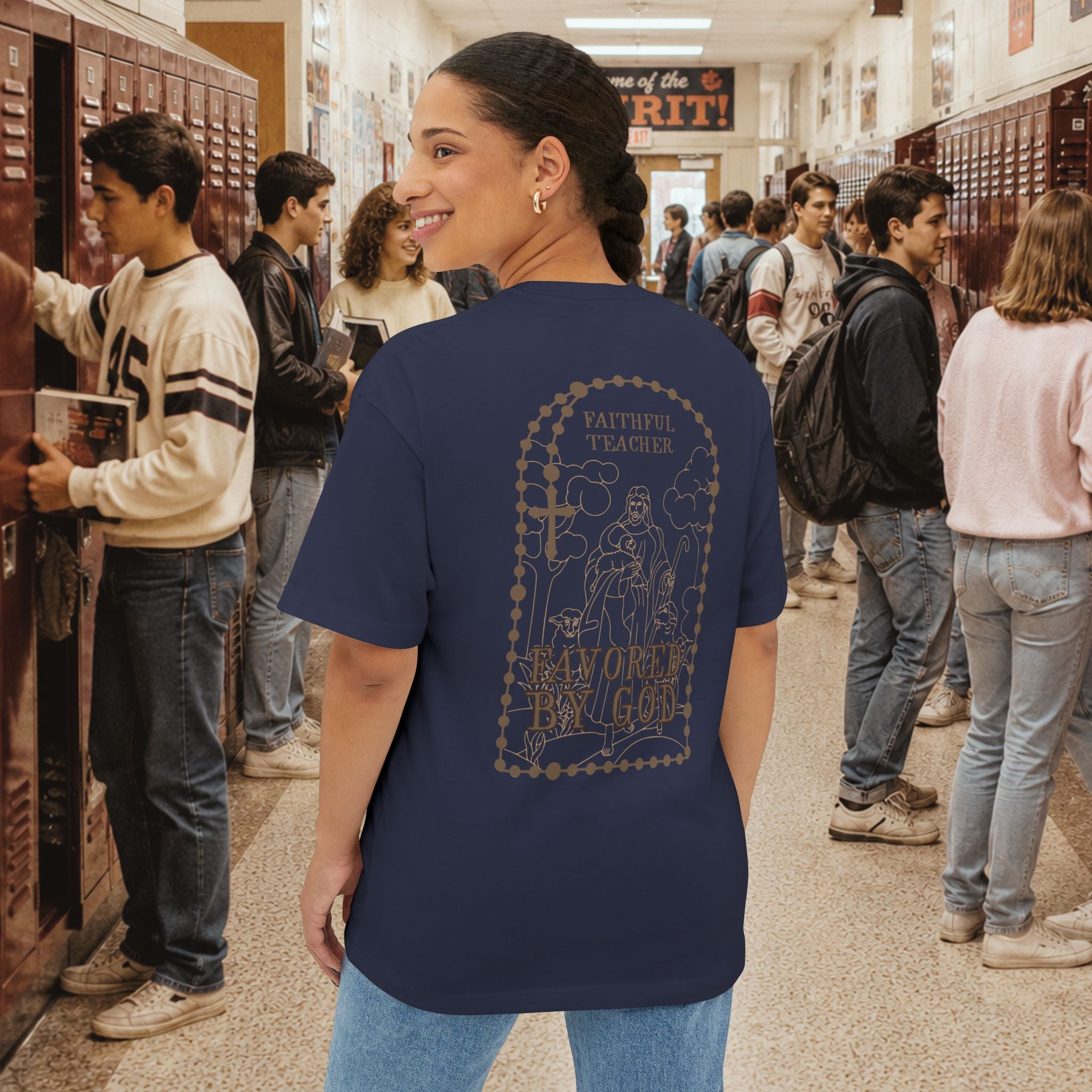 Faithful Teacher, Favored by God oversized T-Shirt