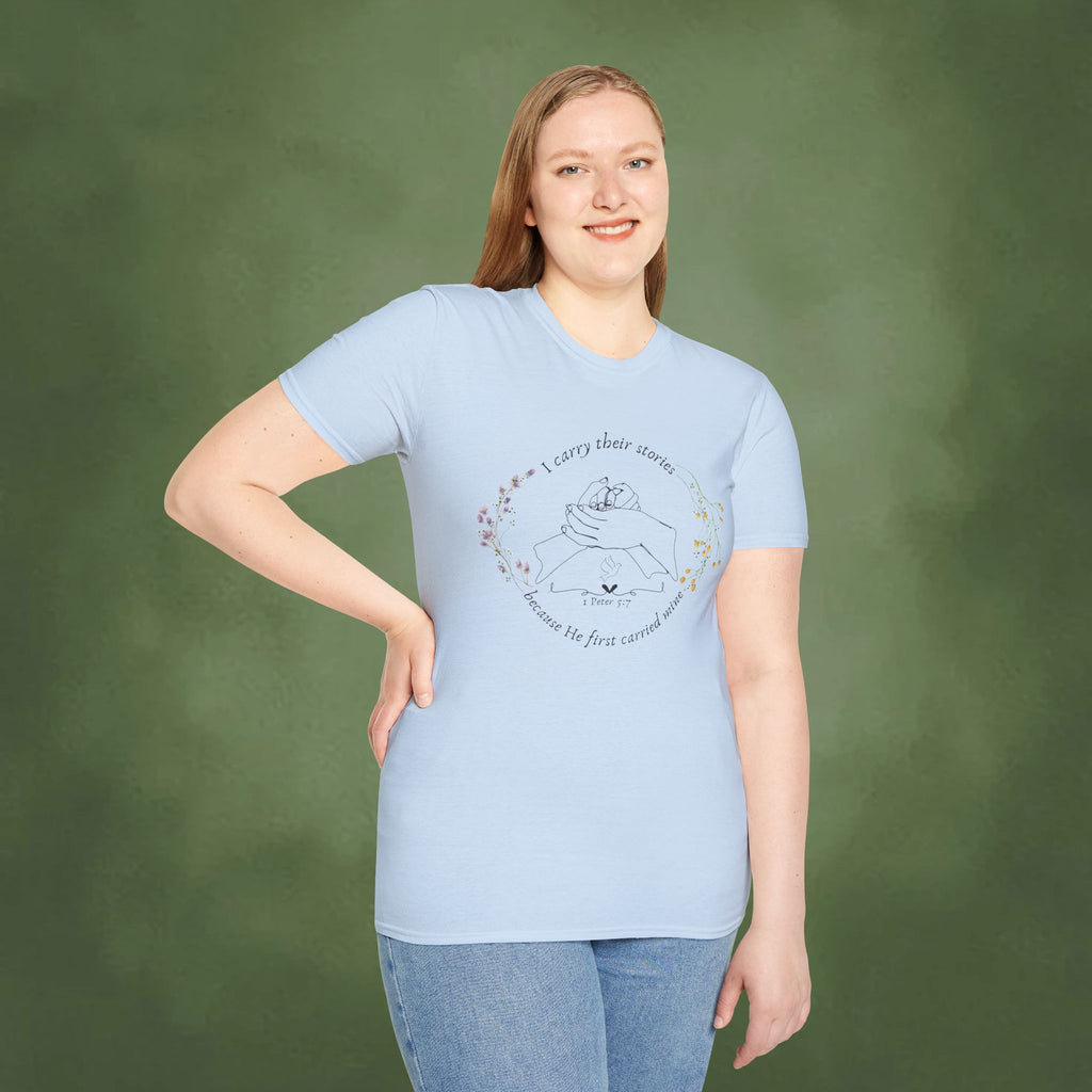 I Carry Their Stories Because He First Carried Mine T-shirt