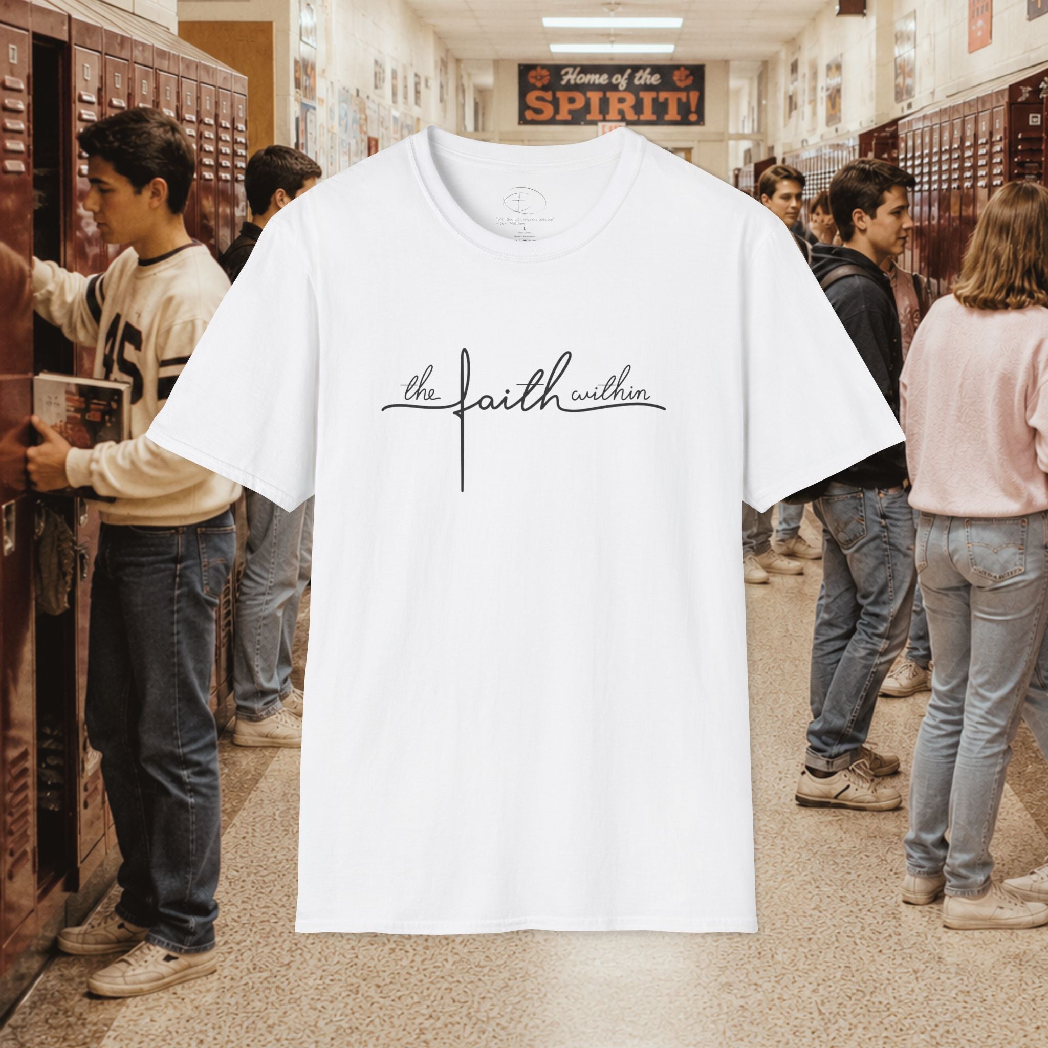Faith Within T-Shirt — Inspirational Christian Script Tee