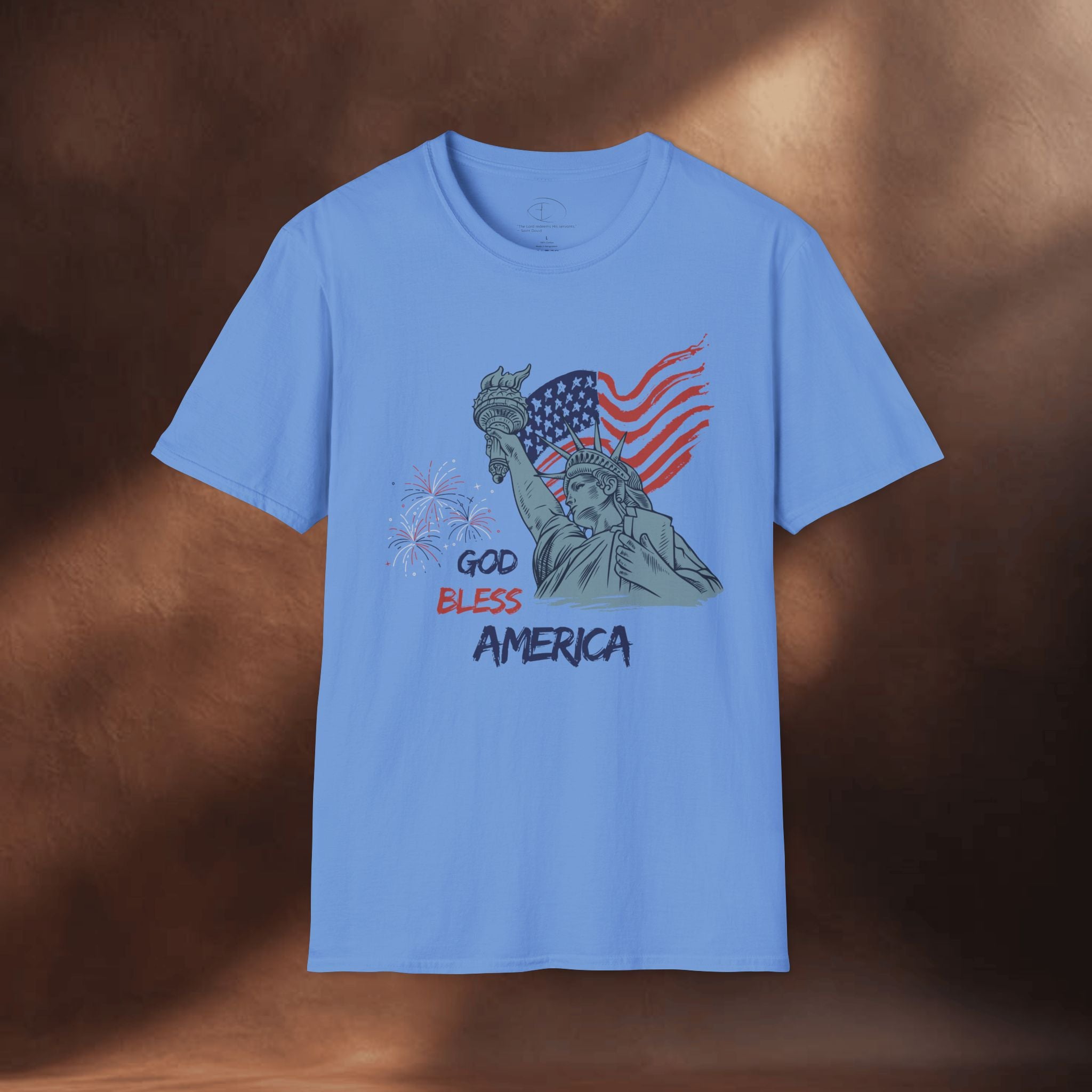 God Bless America T-Shirt Carolina Blue