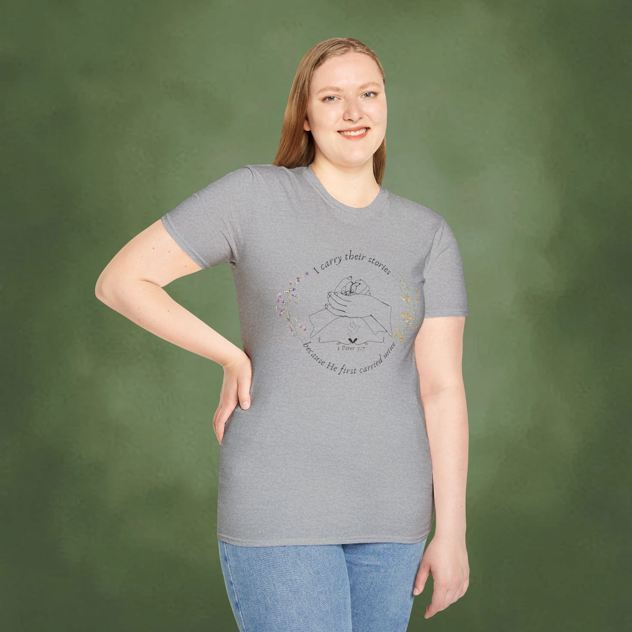 I Carry Their Stories Because He First Carried Mine T-shirt