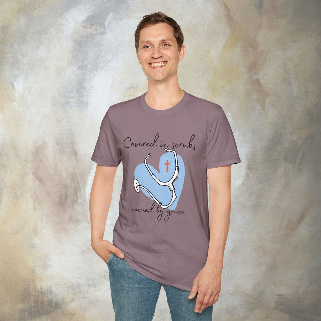Covered in Scrubs, Carried by Grace T‑Shirt