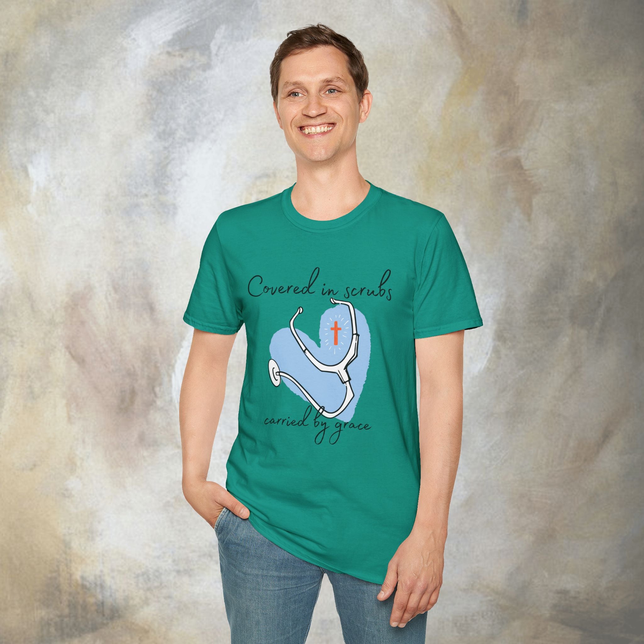 Covered in Scrubs, Carried by Grace T‑Shirt